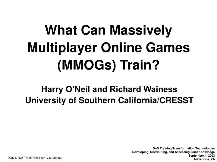 what can massively multiplayer online games mmogs train