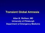 Transient Global Amnesia - slide 1