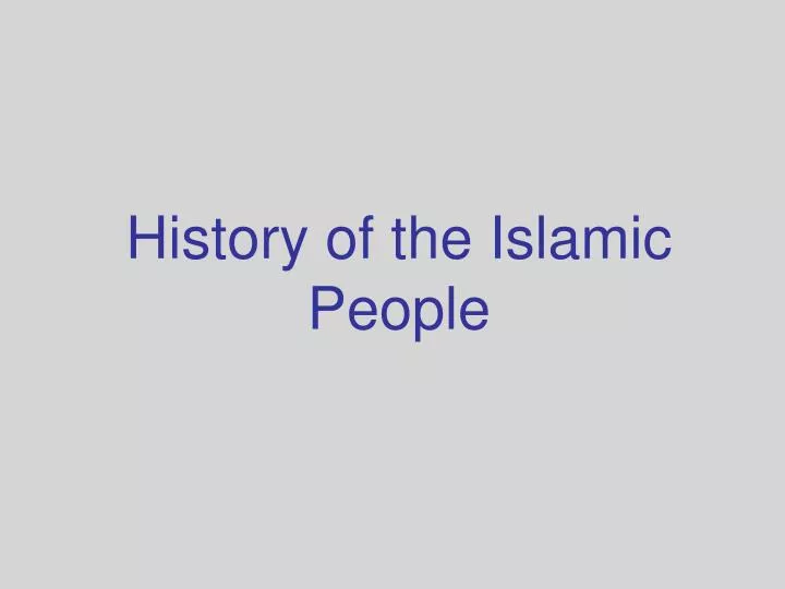 history of the islamic people