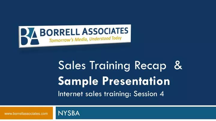sales training recap sample presentation internet sales training session 4