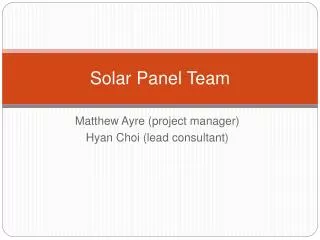 Solar Panel Team