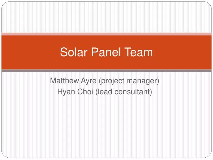 solar panel team