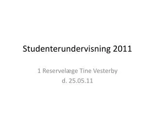 studenterundervisning 2011