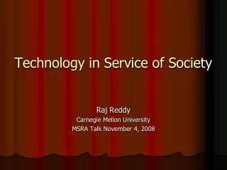 Technology in Service of Society