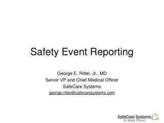 Safety Event Reporting