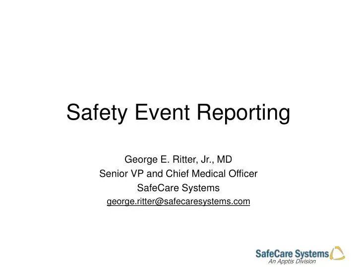 safety event reporting