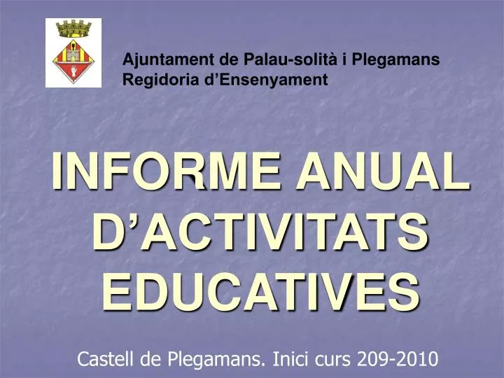 informe anual d activitats educatives