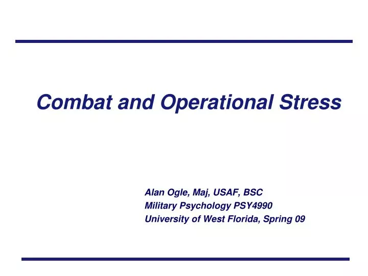 combat and operational stress