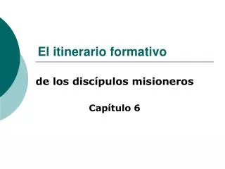 el itinerario formativo