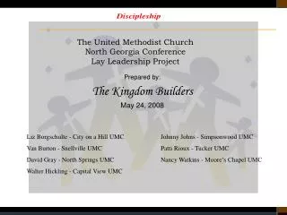 The United Methodist Church North Georgia Conference Lay Leadership Project