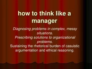 how to think like a manager