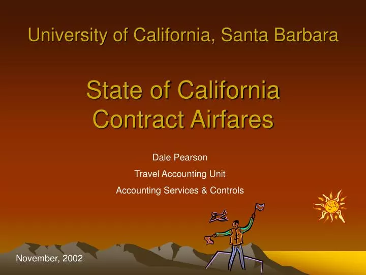 university of california santa barbara state of california contract airfares