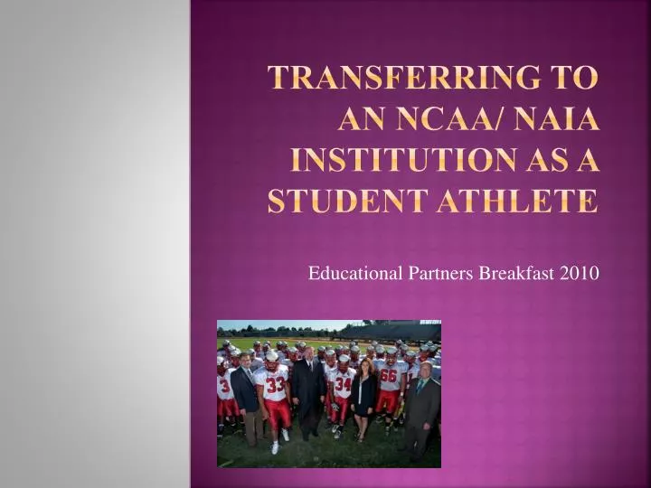 transferring to an ncaa naia institution as a student athlete