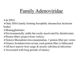 Family Adenoviridae