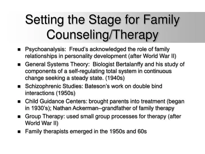 setting the stage for family counseling therapy