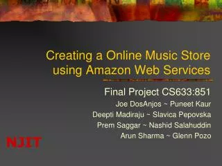 Creating a Online Music Store using Amazon Web Services