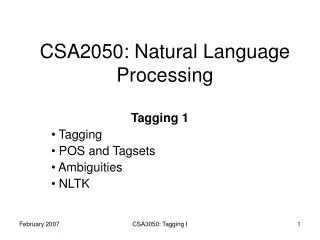 CSA2050: Natural Language Processing