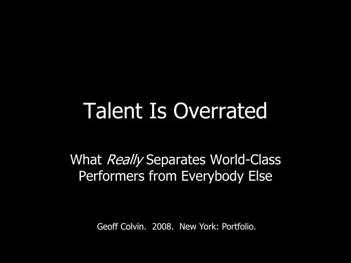 talent is overrated