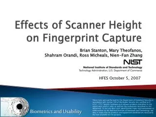 Effects of Scanner Height on Fingerprint Capture