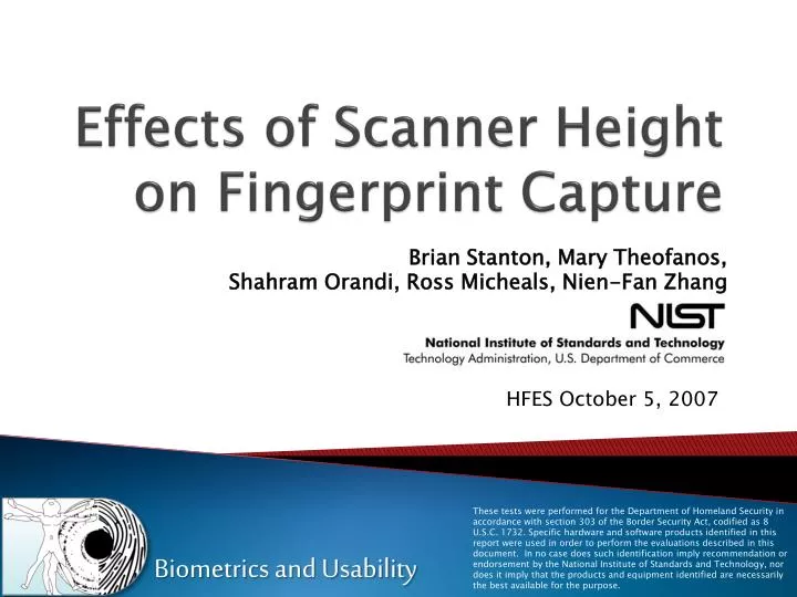 effects of scanner height on fingerprint capture