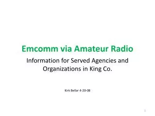 Emcomm via Amateur Radio