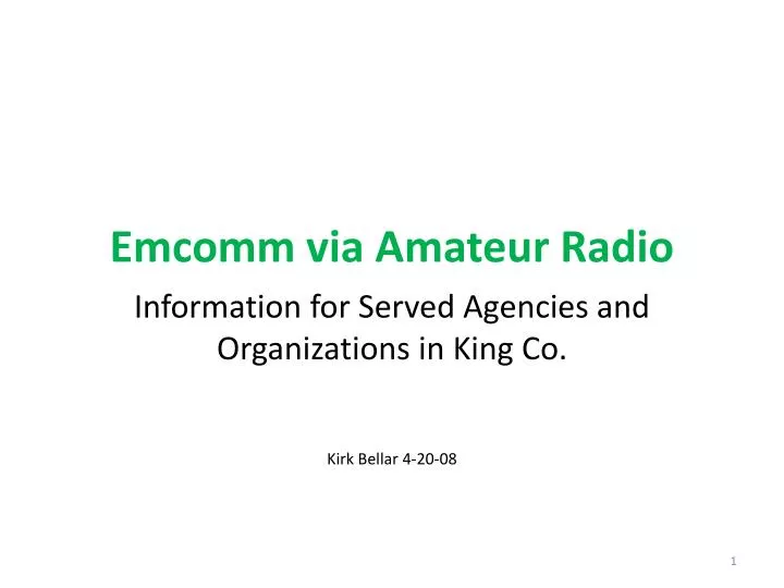 emcomm via amateur radio