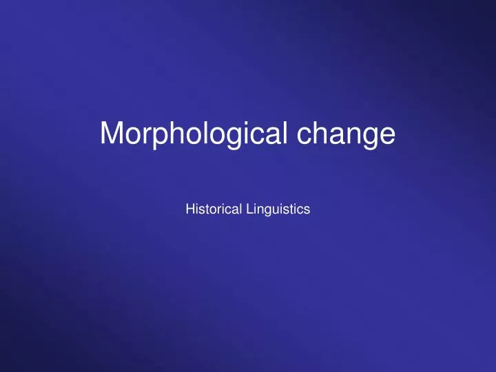 morphological change