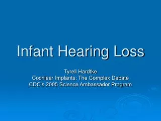 Infant Hearing Loss