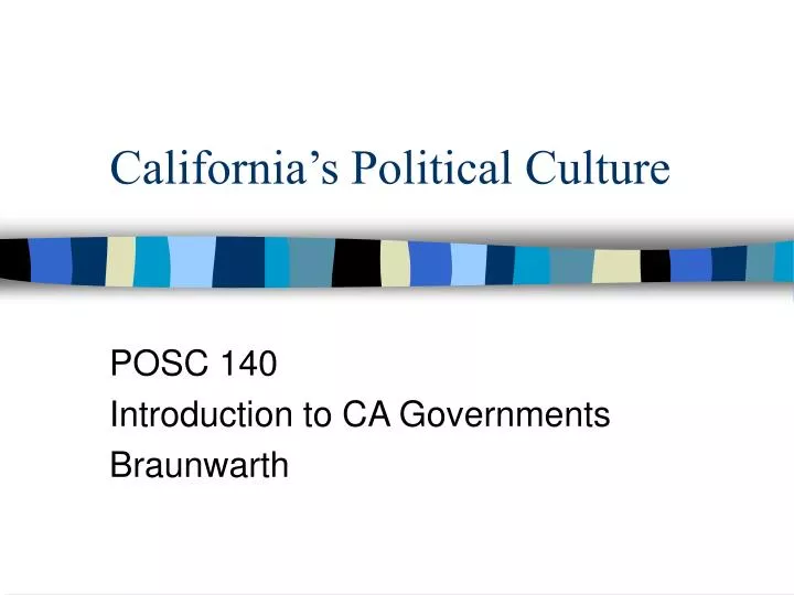 california s political culture