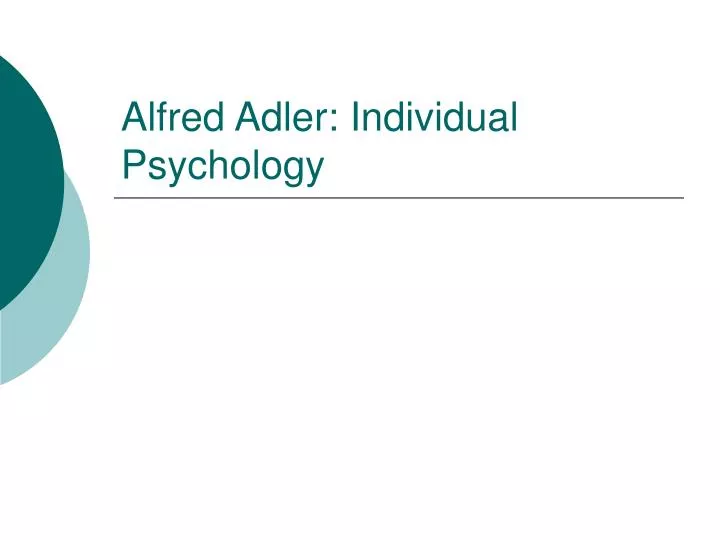 alfred adler individual psychology