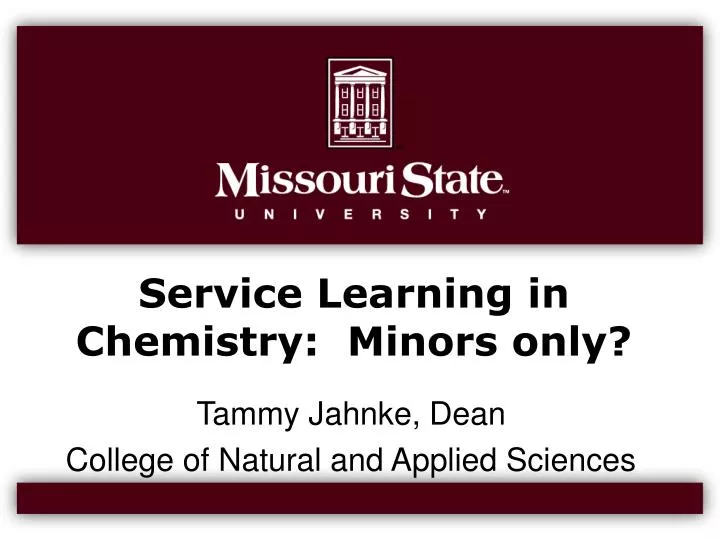 service learning in chemistry minors only