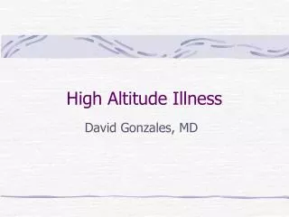 High Altitude Illness