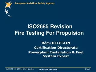 ISO2685 Revision Fire Testing For Propulsion