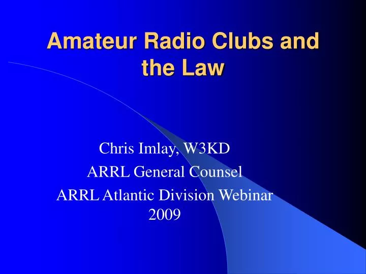 amateur radio clubs and the law