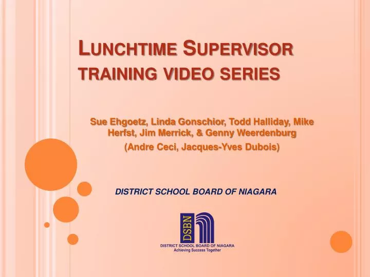 lunchtime supervisor training video series