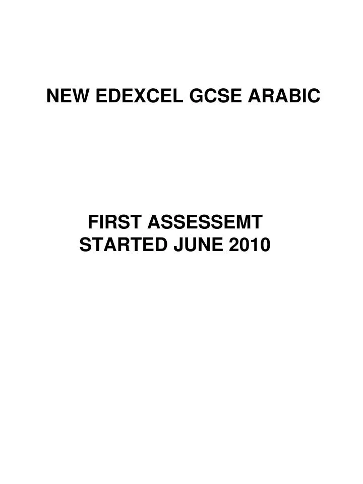 new edexcel gcse arabic