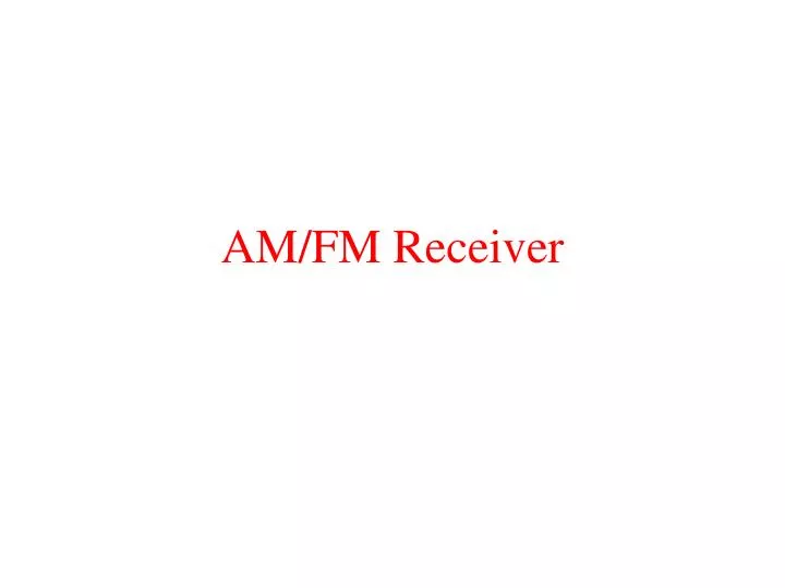am fm receiver