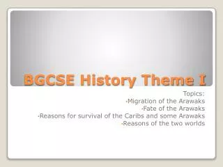 BGCSE History Theme I