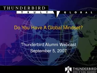 Do You Have A Global Mindset?
