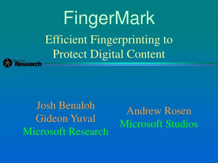 efficient fingerprinting to protect digital content