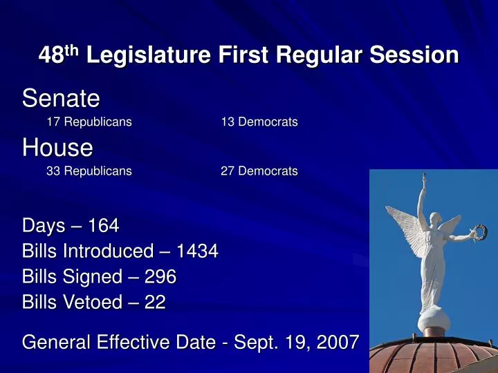 48 th legislature first regular session