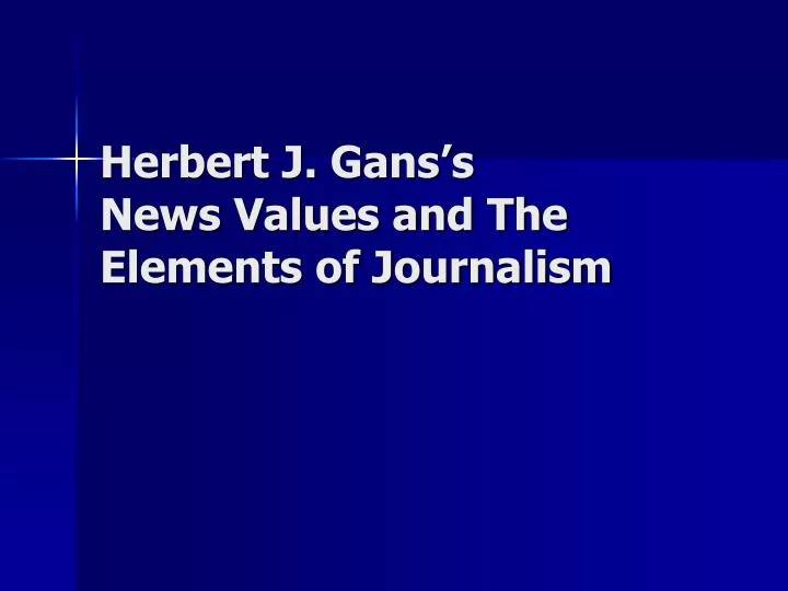 Concept of news and news values