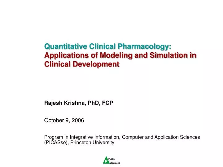 quantitative clinical pharmacology applications of modeling and simulation in clinical development