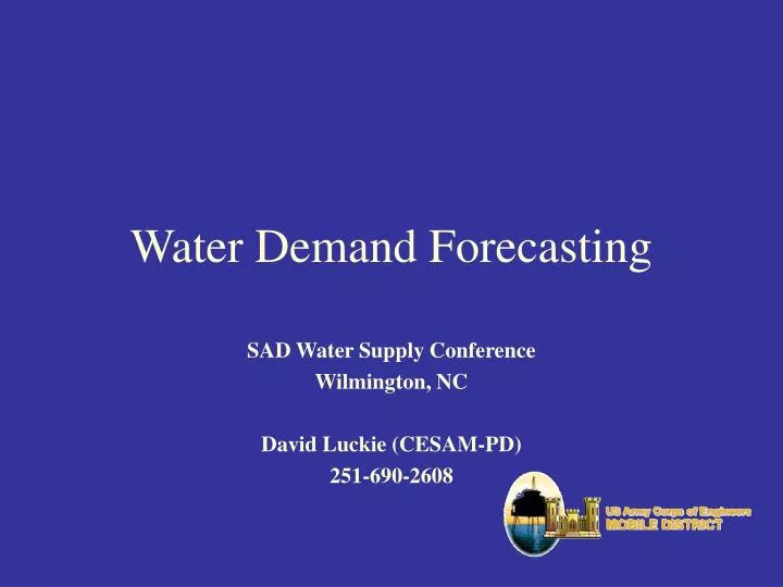 water demand forecasting