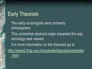Early Theorists