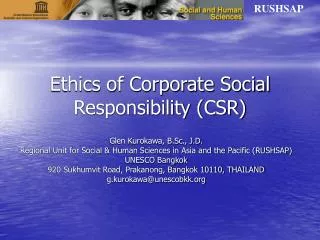 Ethics of Corporate Social Responsibility (CSR)