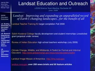 Landsat Education and Outreach