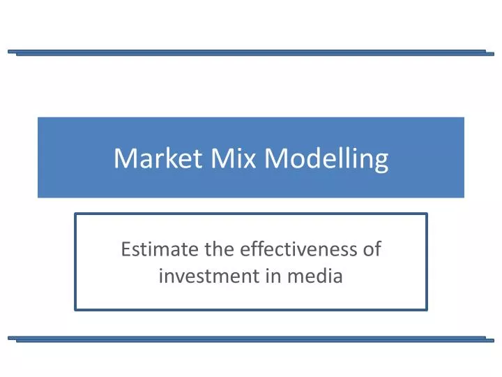 market mix modelling