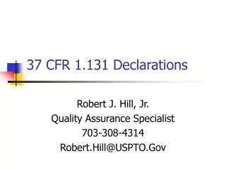 37 CFR 1.131 Declarations