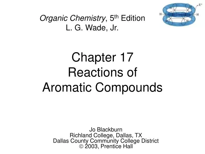 chapter 17 reactions of aromatic compounds